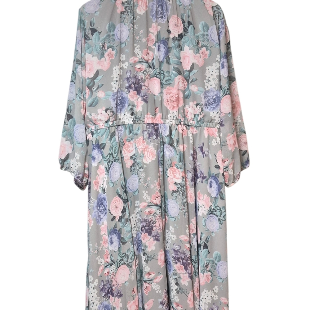 Torrid Floral Midi Dress Pastel Colors Plus Size 3X - Picture 5 of 12